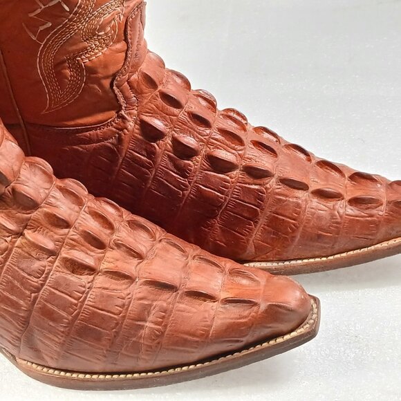 Borrego Caiman Belly Cowboy Boots MX 25.5 / US 8.5 Exotic Western VGUC - Picture 13 of 16
